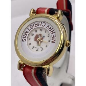 Vintage Holiday Christmas Womens Quartz Fashion Watch Works New Battery!